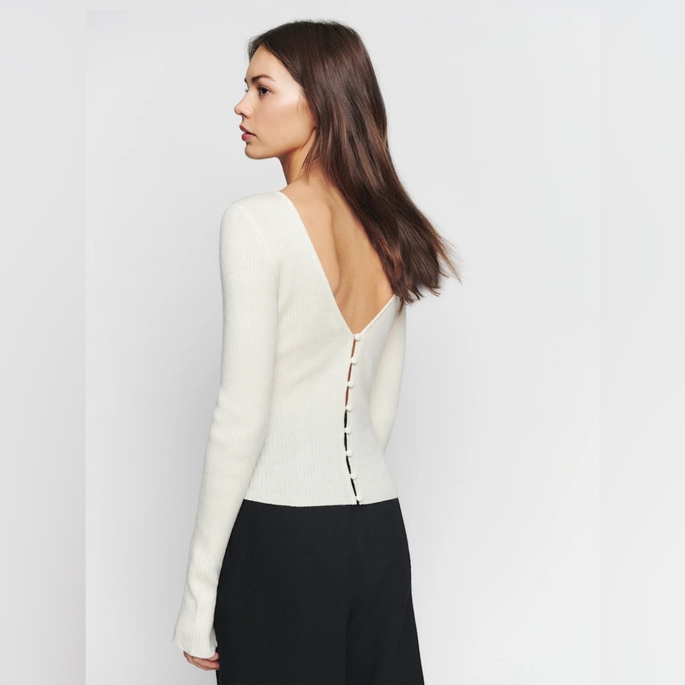 Reformation Porta Cashmere Open Back Sweater